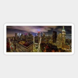 Manhattan Skyline at Night Sticker